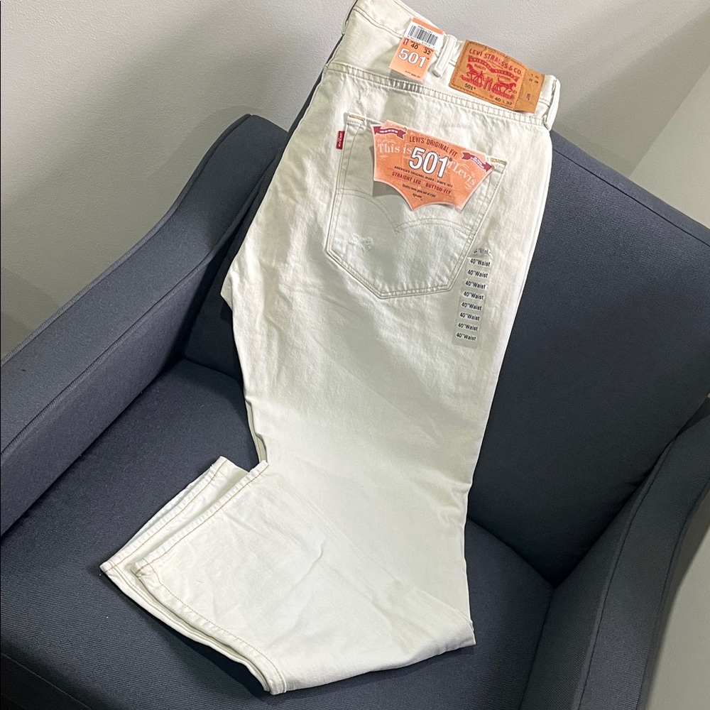 Levi's 501 Off-White Denim Jeans